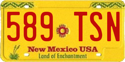 NM license plate 589TSN