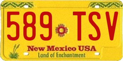 NM license plate 589TSV