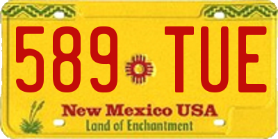 NM license plate 589TUE