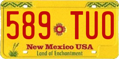 NM license plate 589TUO