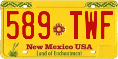 NM license plate 589TWF