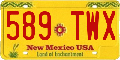NM license plate 589TWX