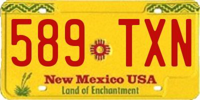 NM license plate 589TXN