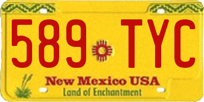 NM license plate 589TYC