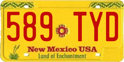 NM license plate 589TYD