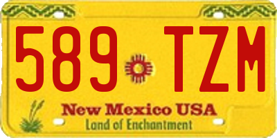 NM license plate 589TZM