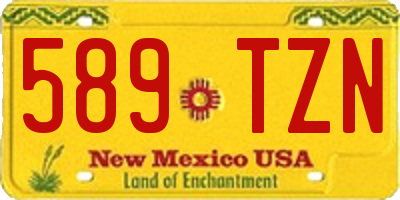 NM license plate 589TZN