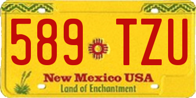 NM license plate 589TZU