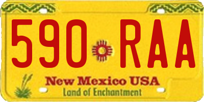 NM license plate 590RAA