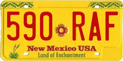 NM license plate 590RAF