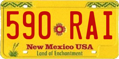 NM license plate 590RAI