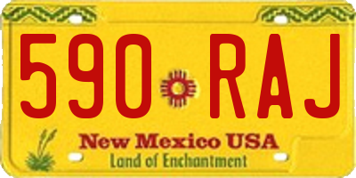 NM license plate 590RAJ