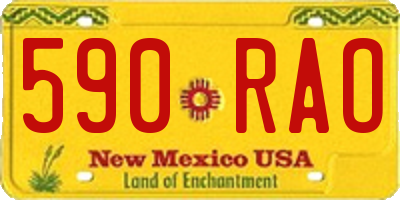 NM license plate 590RAO