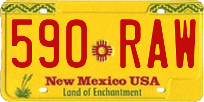 NM license plate 590RAW