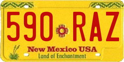 NM license plate 590RAZ