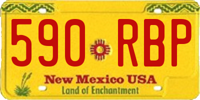 NM license plate 590RBP