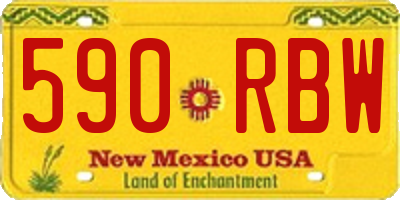 NM license plate 590RBW