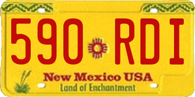 NM license plate 590RDI