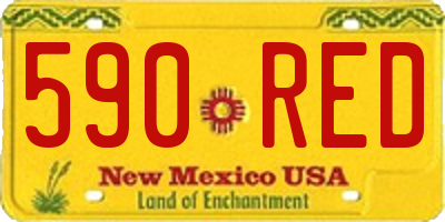 NM license plate 590RED