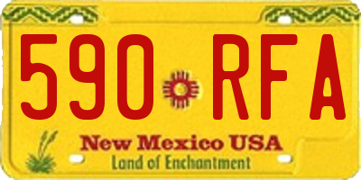 NM license plate 590RFA