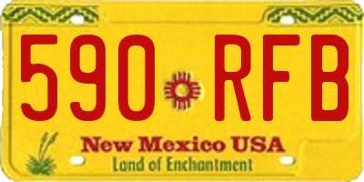 NM license plate 590RFB