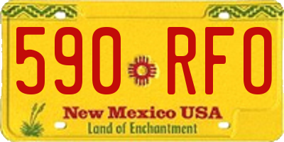 NM license plate 590RFO