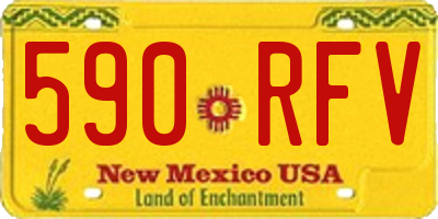 NM license plate 590RFV