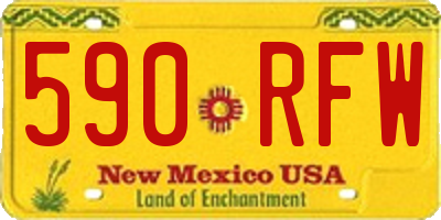 NM license plate 590RFW