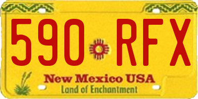 NM license plate 590RFX