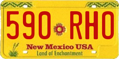 NM license plate 590RHO