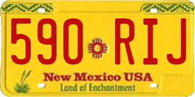 NM license plate 590RIJ
