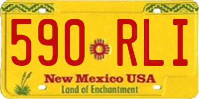 NM license plate 590RLI
