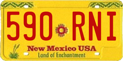 NM license plate 590RNI