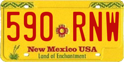 NM license plate 590RNW