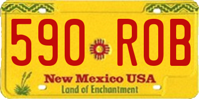 NM license plate 590ROB