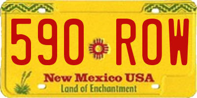 NM license plate 590ROW