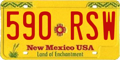 NM license plate 590RSW