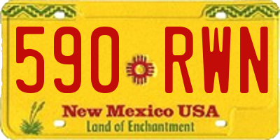 NM license plate 590RWN