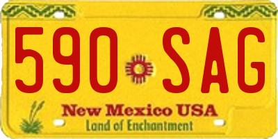 NM license plate 590SAG