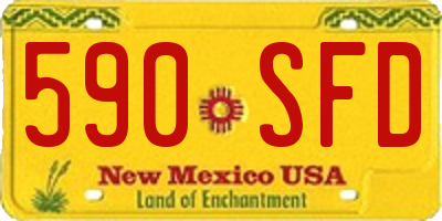 NM license plate 590SFD