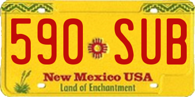 NM license plate 590SUB