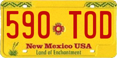 NM license plate 590TOD