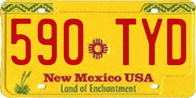 NM license plate 590TYD