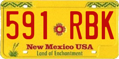 NM license plate 591RBK