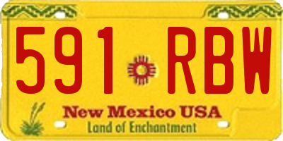 NM license plate 591RBW