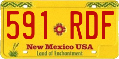 NM license plate 591RDF
