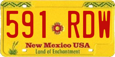 NM license plate 591RDW