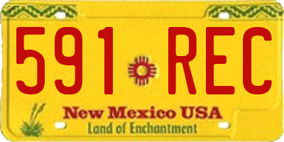 NM license plate 591REC