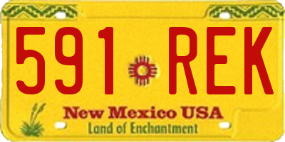 NM license plate 591REK