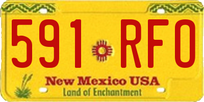 NM license plate 591RFO